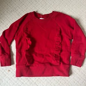 Hanna Andersson Cherry Red Kids Sweatshirt with Ruffles